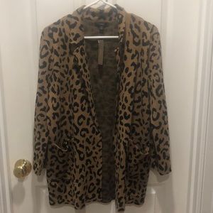 J. Crew leopard sweater blazer NWT